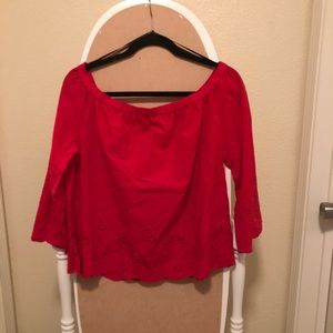 Forever 21 Off the Shoulder Red Blouse